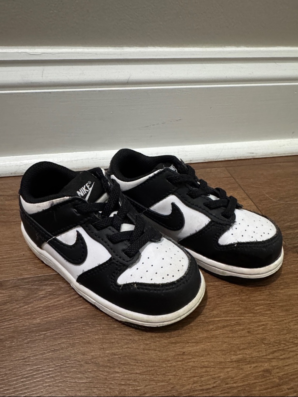 Nike Kids Dunk Low Black & White 8C